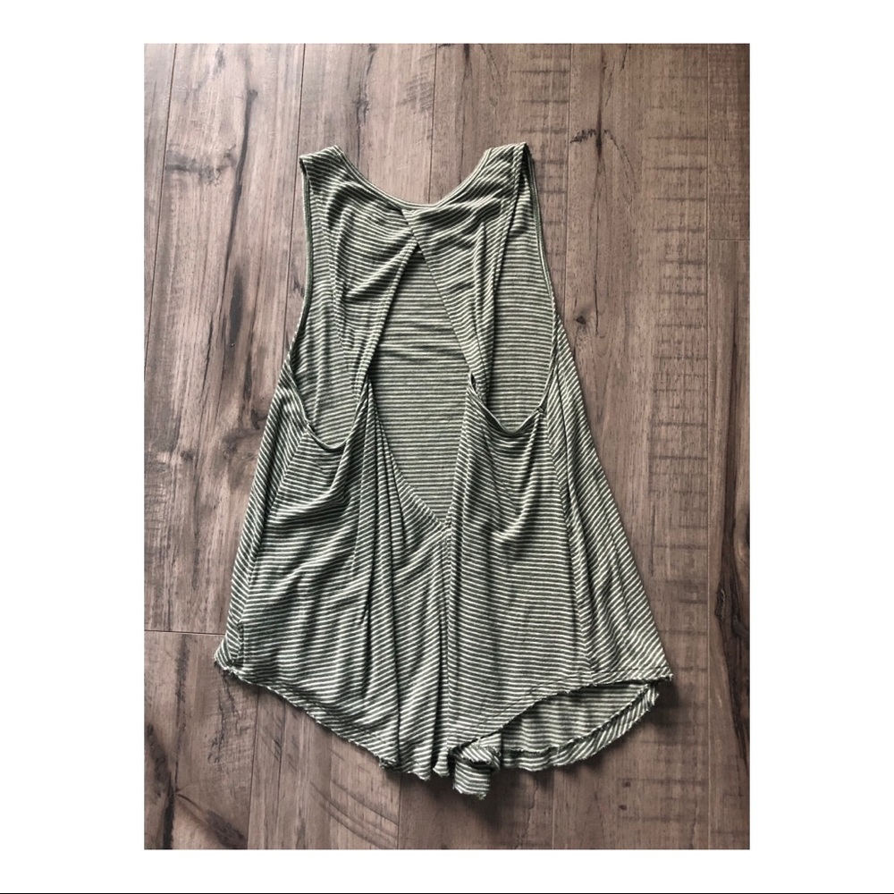 american eagle open back tank top